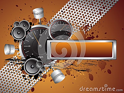 Racing Speed Grunge Text Banner Frame Vector Illustration