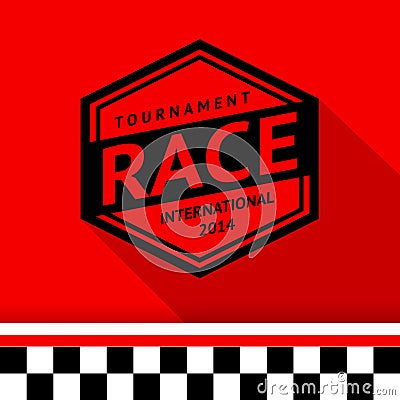 Racing stamp-13 Vector Illustration