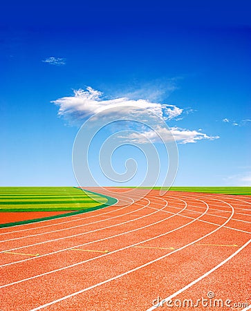 Racing track under beautiflul sky Stock Photo