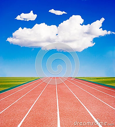 Racing track under blue sky Stock Photo