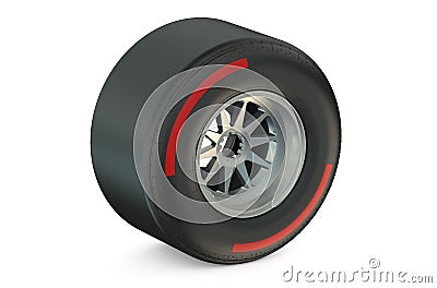 Racing wheel with hard tyre Stock Photo