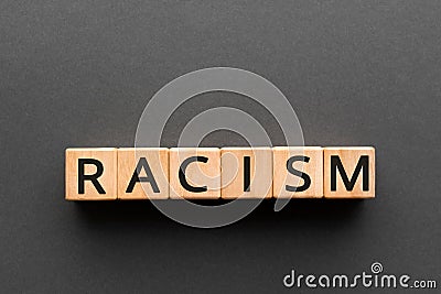 Racism - word from wooden blocks with letters Stock Photo