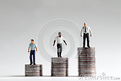 Racist concepts in terms of wages and employment. Stock Photo