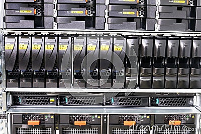 Rack mounted servers Stock Photo