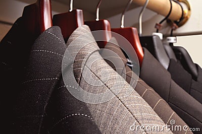 Rack of Suits Stock Photo