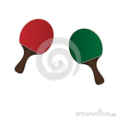 Rackets ball table tennis vector design isolated on white background Vector Illustration