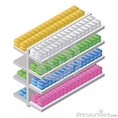 racks with soap bars. Vector illustration decorative design Vector Illustration