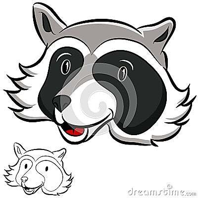 Racoon Face Vector Illustration