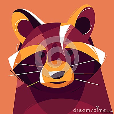 Racoon portrait colorful vector illustration, poster, print Vector Illustration