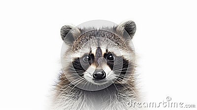 Racoon portrait on white background Stock Photo