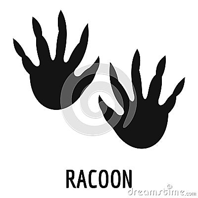 Racoon step icon, simple style. Vector Illustration
