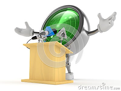 Radar character gives a presentation Cartoon Illustration