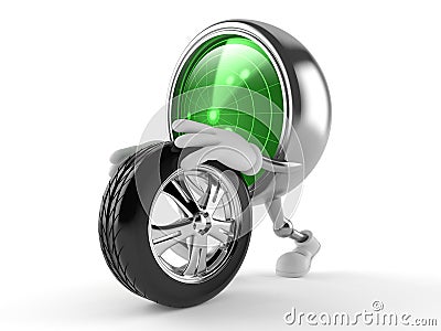 Radar character rolling spare wheel Stock Photo