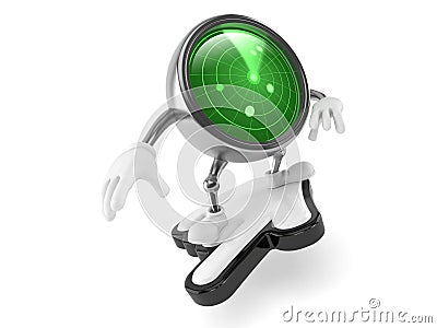 Radar character surfing on cursor Stock Photo