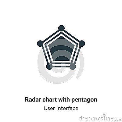 Radar chart with pentagon vector icon on white background. Flat vector radar chart with pentagon icon symbol sign from modern user Vector Illustration