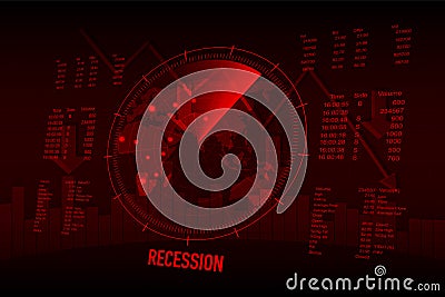 Radar detects recession in 2023 spreading around the world Vector Illustration