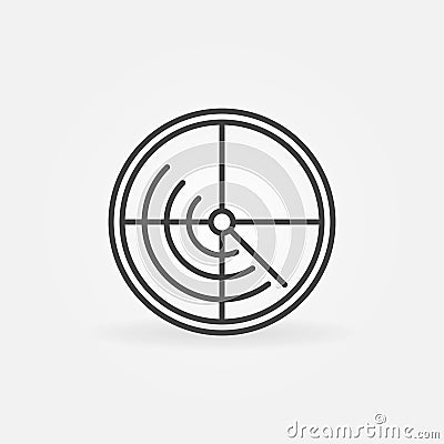 Radar line icon. Scan linear vector concept round symbol Vector Illustration
