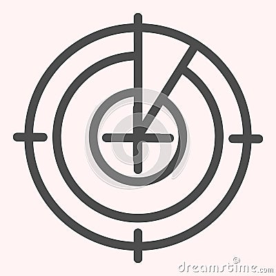 Radar monitor line icon. Search and detect purpose sonar. Astronomy vector design concept, outline style pictogram on Vector Illustration