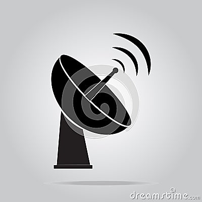 Radar signicon satellite dish tv technology. Vector Illustration