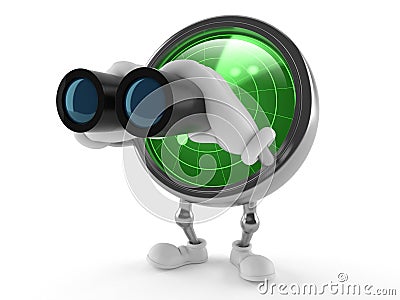 Radar toon with binoculars Stock Photo