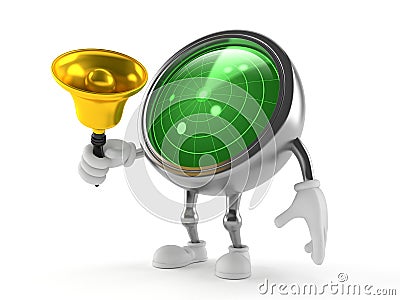 Radar toon with hand bell Stock Photo