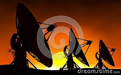 Radars and sun Stock Photo