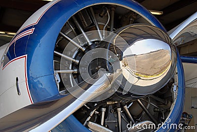 Radial aircraft engine Stock Photo