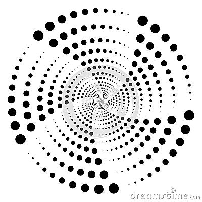 Radial black dots Vector Illustration