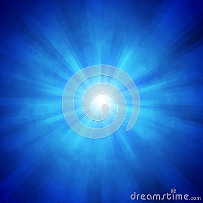 Radial Bright Rays in Blue Background Stock Photo