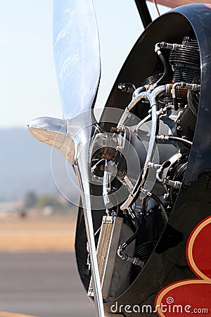 Radial engine detail Stock Photo