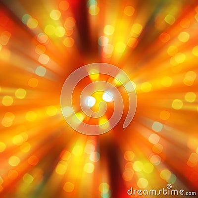 Radial gold blur of bokeh spot light design Stock Photo