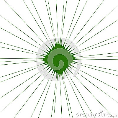 Radial green shape isolated on white background. Square with dis Vector Illustration