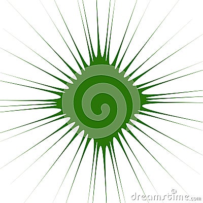 Radial green shape isolated on white background. Square with dis Vector Illustration