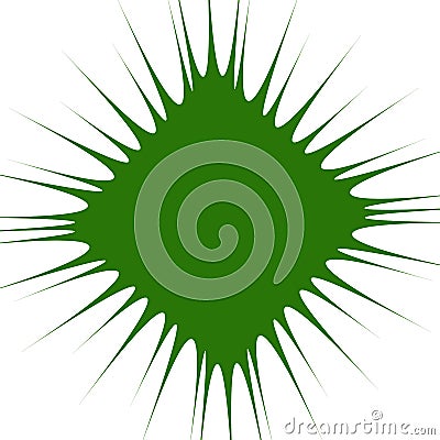 Radial green shape isolated on white background. Square with dis Vector Illustration