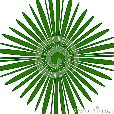 Radial green shape isolated on white background. Square with dis Vector Illustration