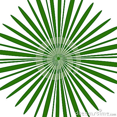 Radial green shape isolated on white background. Square with dis Vector Illustration