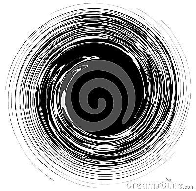 Radial lines with rotating distortion. Abstract spiral, vortex s Vector Illustration