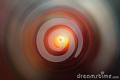 Radial motion blur image, in the center of a bright yellow spot, abstract background. Gradient, defocus Stock Photo