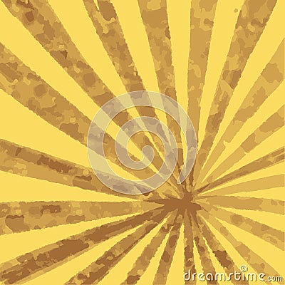 Radial yellow and brown background with rays of perspective Stock Photo