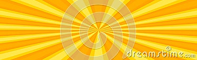 Radial yellow sun rays, bright panoramic pattern texture background - Vector Vector Illustration