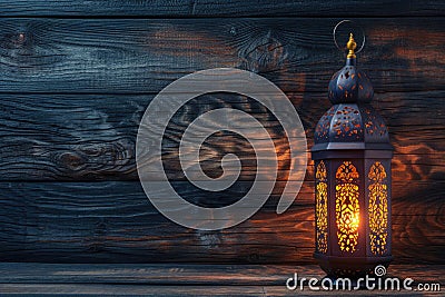 Radiant Ramadan Night: Illuminated Lanterns. Stock Photo