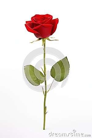 Radiant Red Rose on White Stock Photo