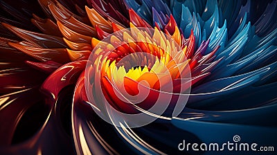 Radiant Ripples: Vivid Colorful Concentric Rays Stock Photo