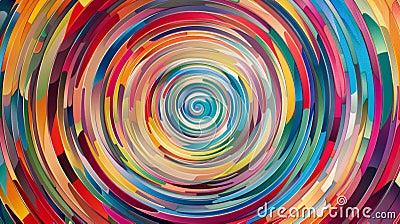 Radiant Ripples: Vivid Concentric Color Noise Stock Photo
