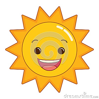 Radiant Smiling Cartoon Sun Vector Illustration