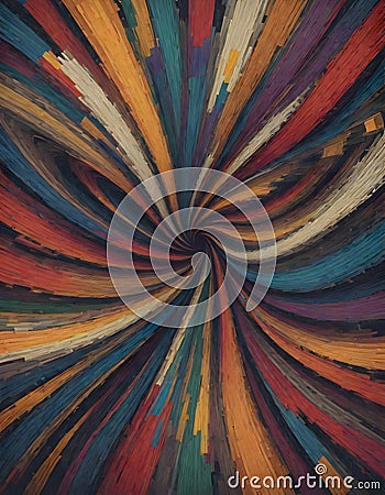 Radiant Swirls of Warm Colors in Abstract Artwork, Capturing Motion and Energy, Generative AI Stock Photo
