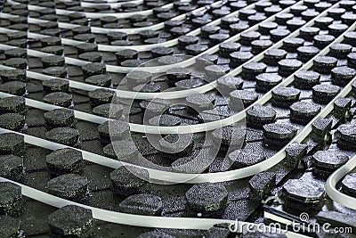 Radiant underfloor heating installation closeup Stock Photo