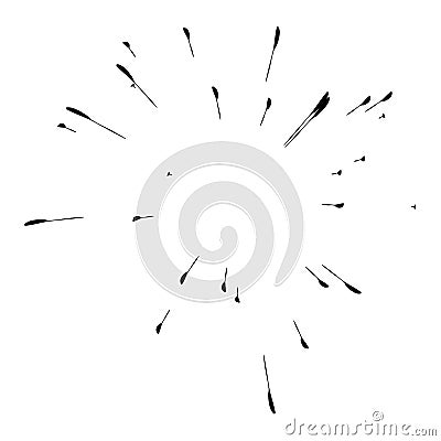 Radiate lines, rays, beams. Radiating, radial sun, starburst with random lines Vector Illustration