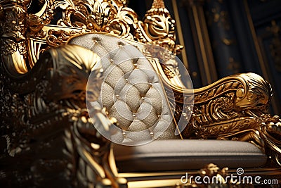 Luxurious gold pattern on a royal throne conveying Stock Photo