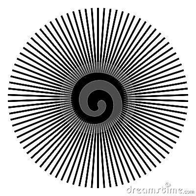 Radiating, radial lines. Starburst, sunburst shape. Ray, beam li Vector Illustration